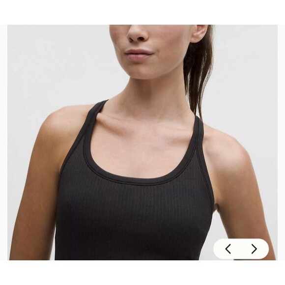 Lululemon Ebb to Street Tank Top Size 6 Light Support B/C Cup Black Yoga Workout - Picture 4 of 11